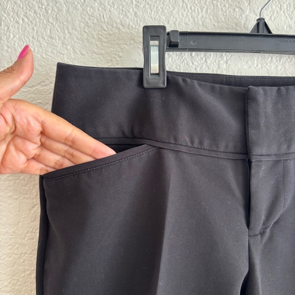 ELLE Dress Pants Size 6 Black Straight Leg Stretch Professional Work Trousers - Picture 5 of 10